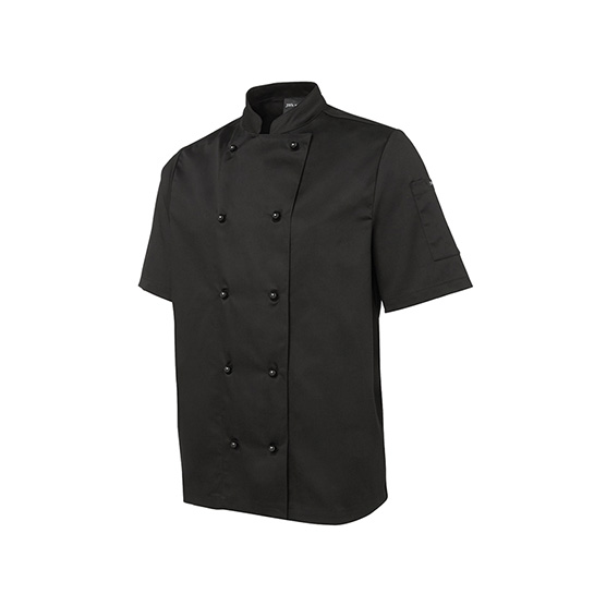 JB's Traditional Chef Jacket Short Sleeve -Black - Fraser and Hughes
